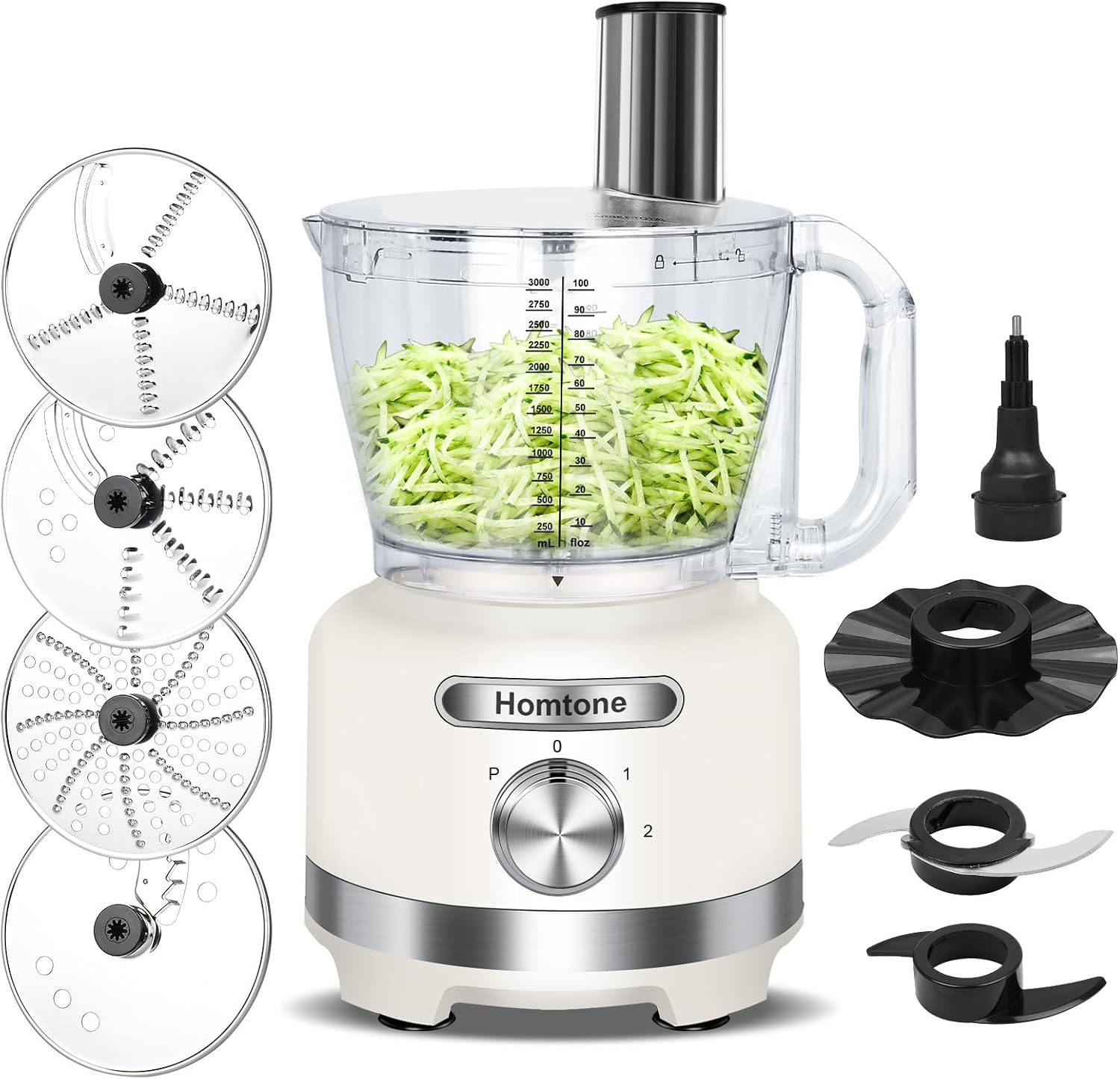 16 Cup Food Processor Large, 9-In-1 Vegetable Chopper with 7 Blades for Shreddin