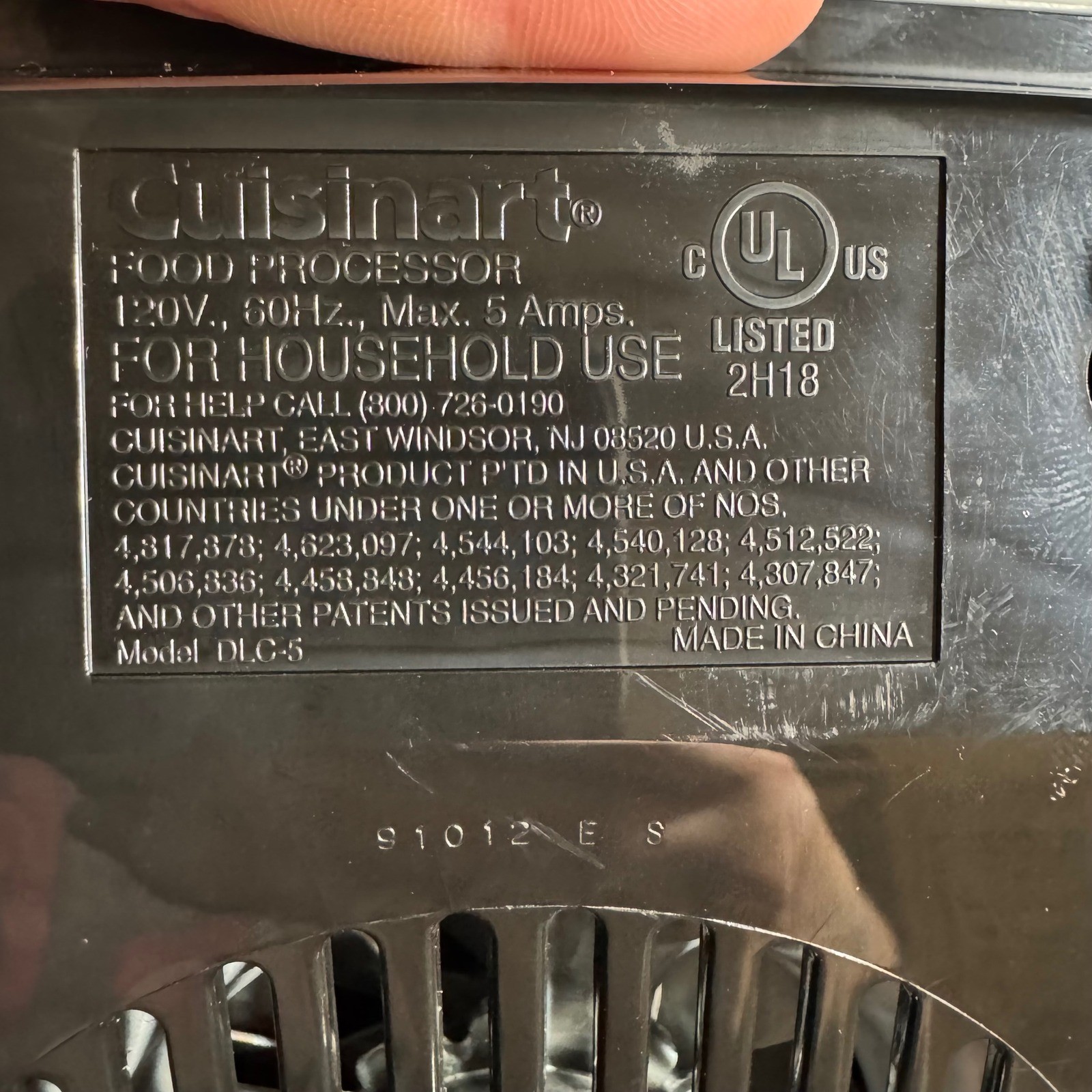 Cuisinart DLC-5 Food Processor Replacement Motor Base Silver Black 120V 5A Works