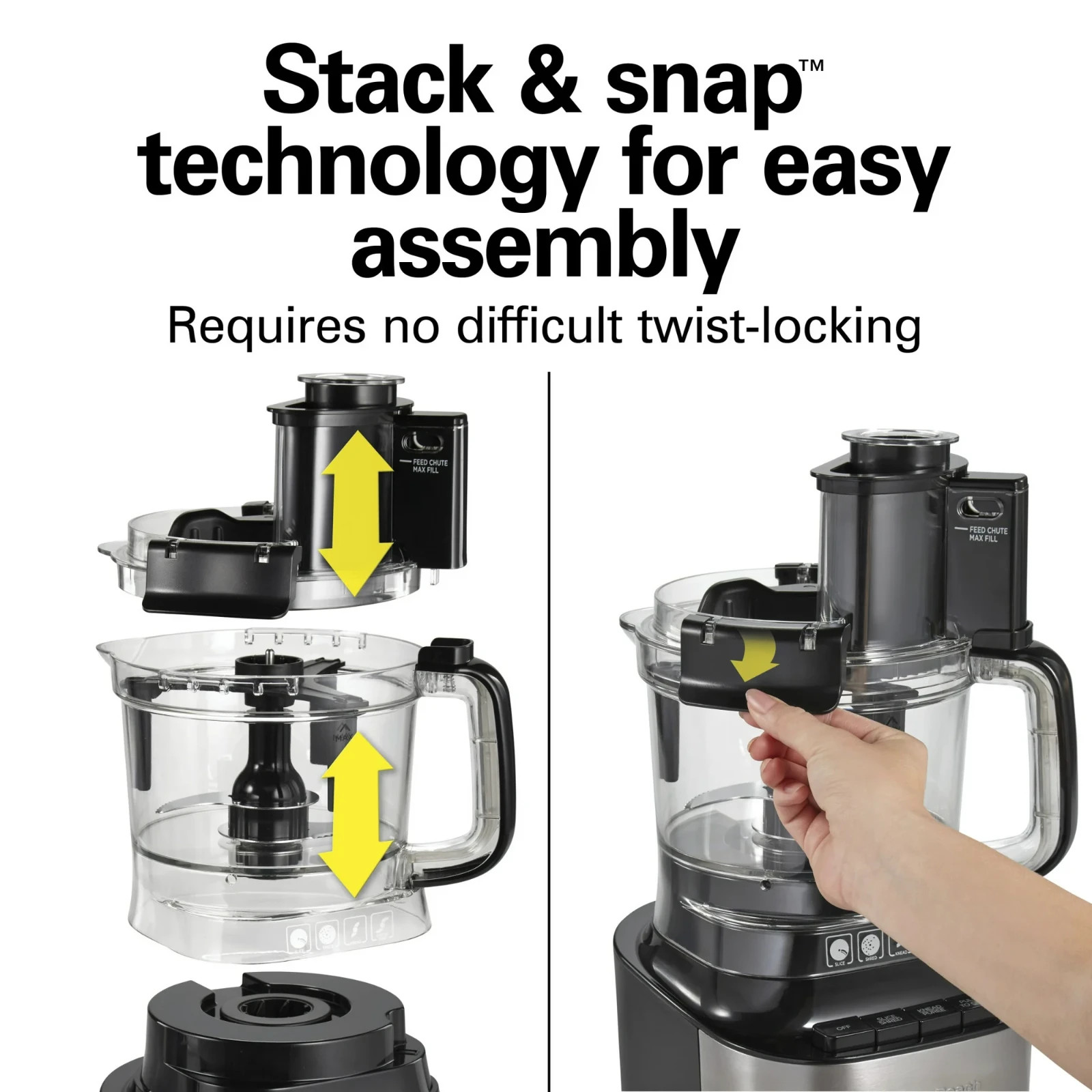 Hamilton Beach Stack & Snap Food Processor with Bowl Scraper, 10 Cup Capacity, B