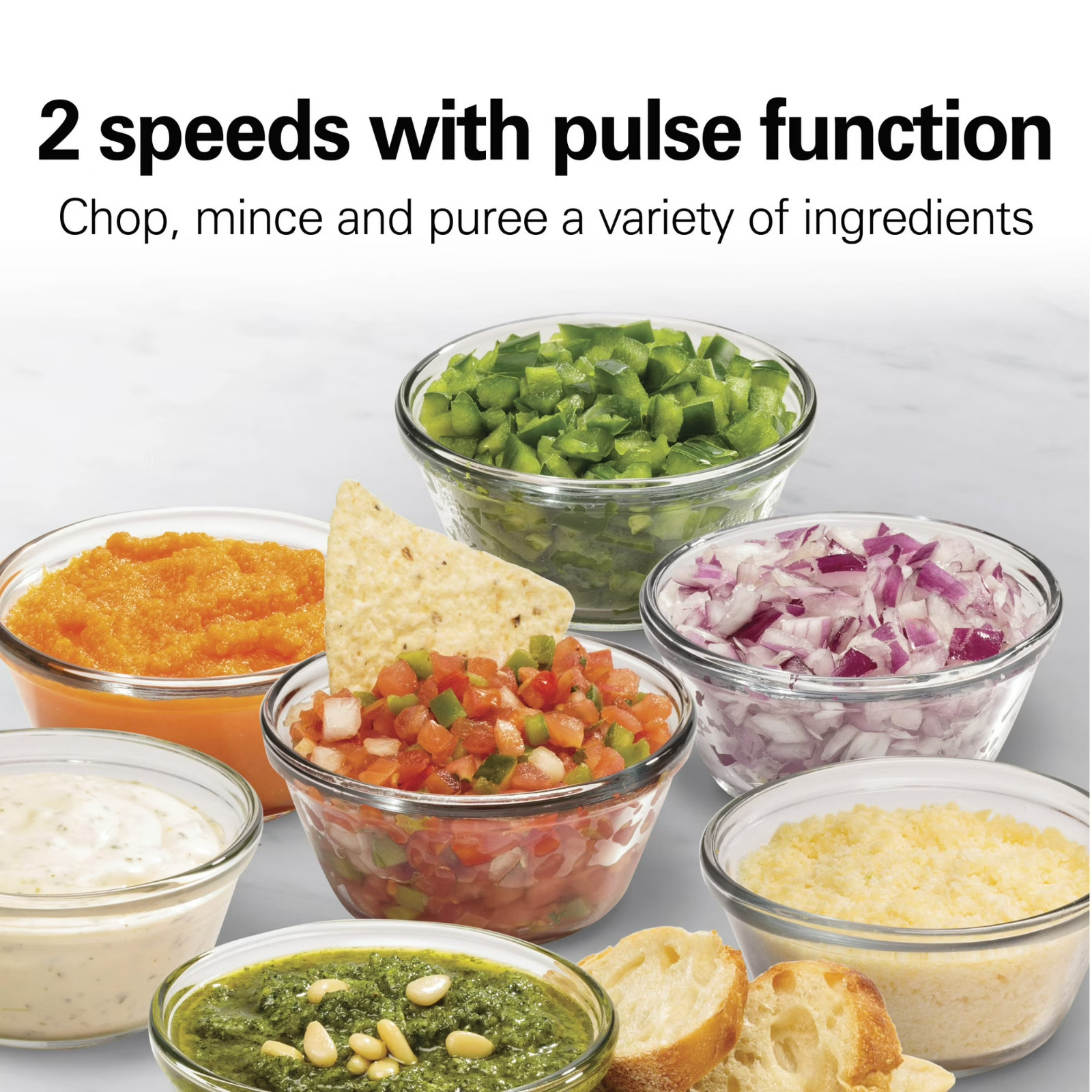 Hamilton Beach Stack & Press 2 Speed Food Chopper & Mini Food Processor, 3-Cup
