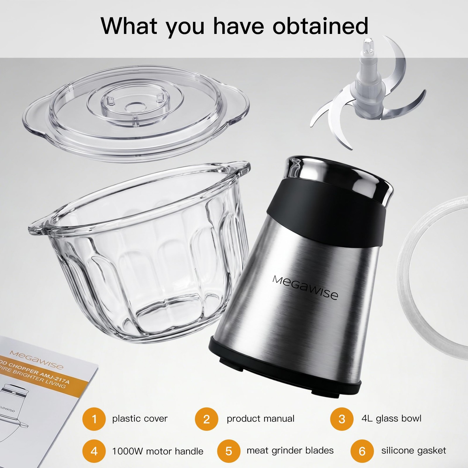 Electric Food Processor, 1000W Meat Grinder & Vegetable Chopper with 4L Thick…