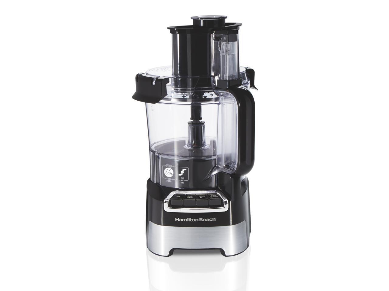 Hamilton Beach 70723G Black & Stainless 10 Cup Stack & Snap Big Mouth Food Proce