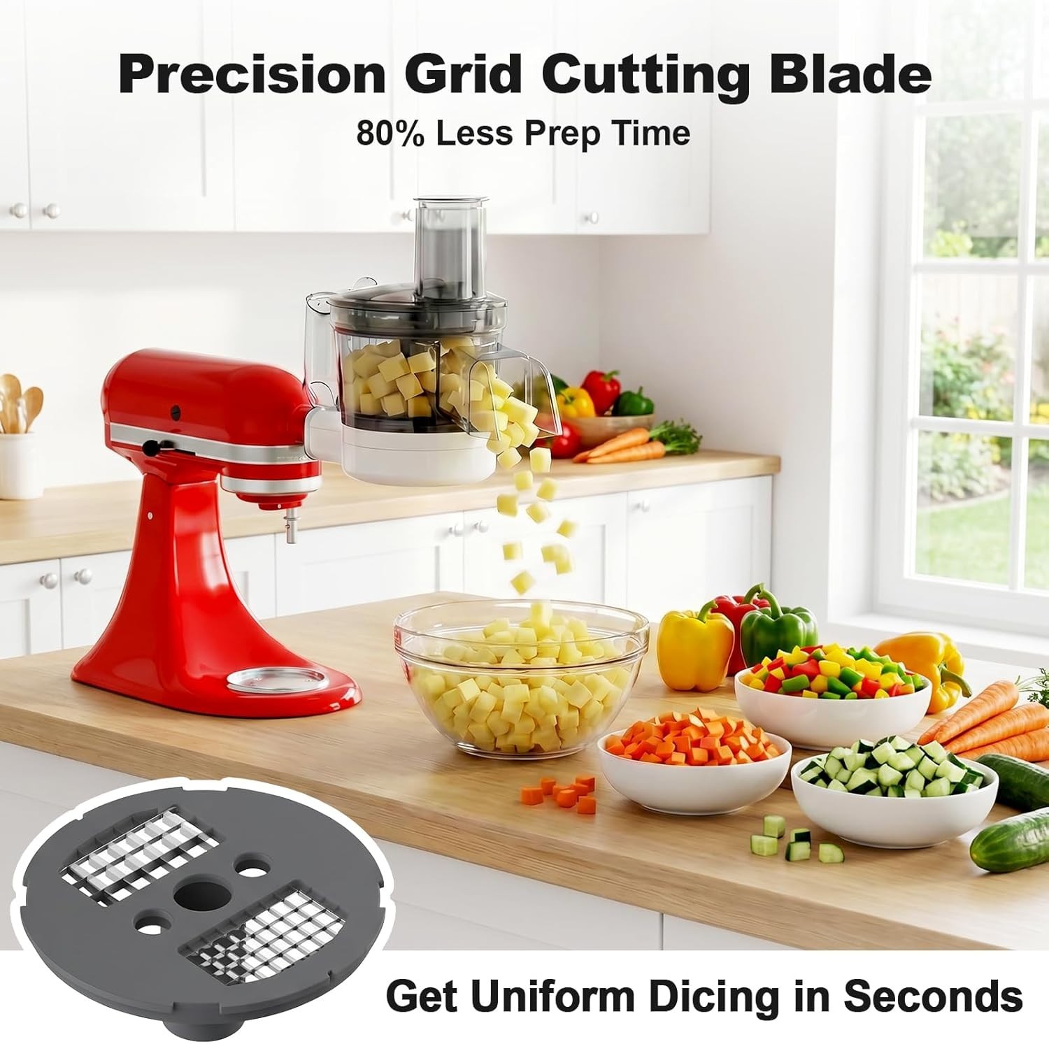 Versatile KitchenAid Food Processor Attachment – 5-in-1 Slicer, Dicer & Shredder
