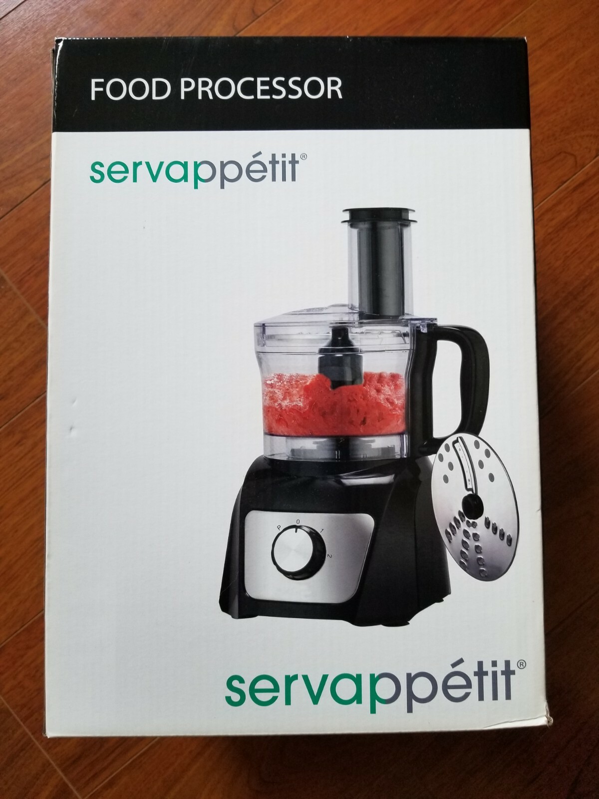Servappetit Food Processor 8-Cup Capacity Black / Silver  NEW in Box