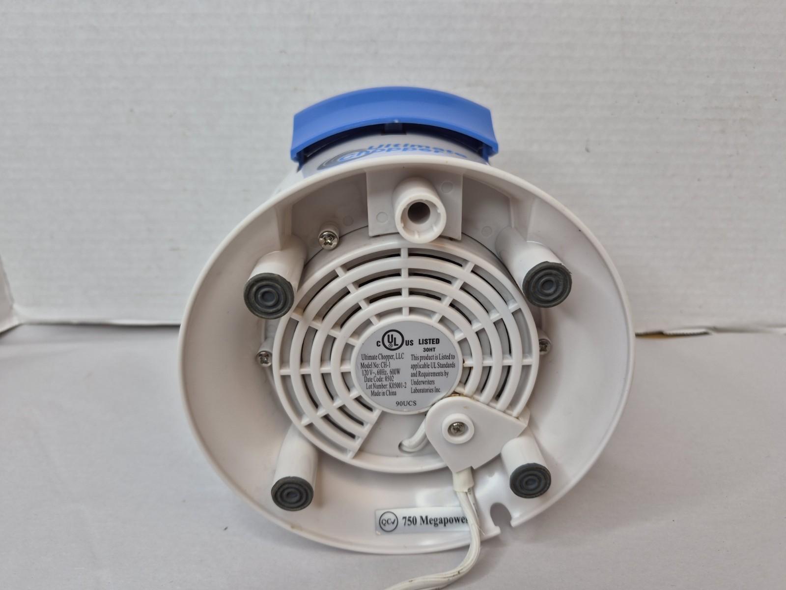Ultimate Chopper CH-1 Food Processor Motor Base Replacement Part Blue