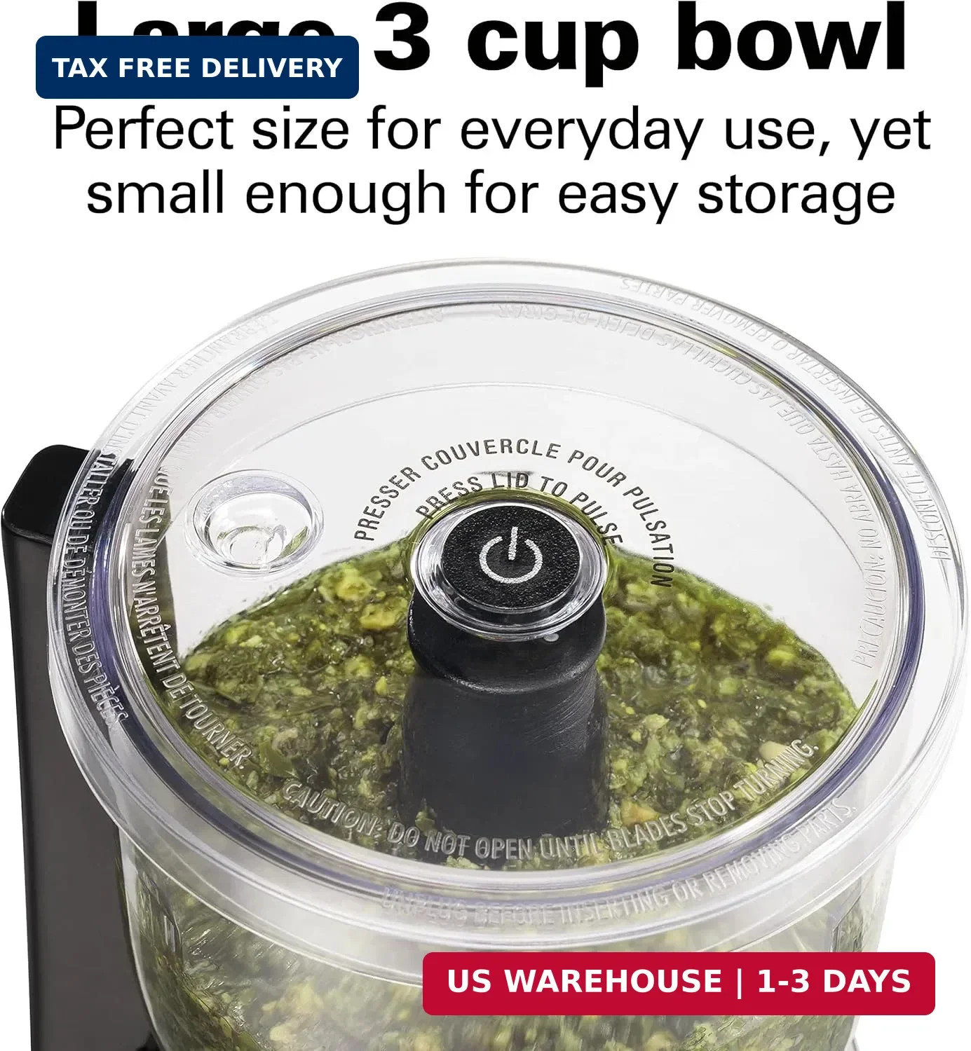 Hamilton Beach Electric Vegetable Chopper & Mini Food Processor, 3-Cup, 350 Watt