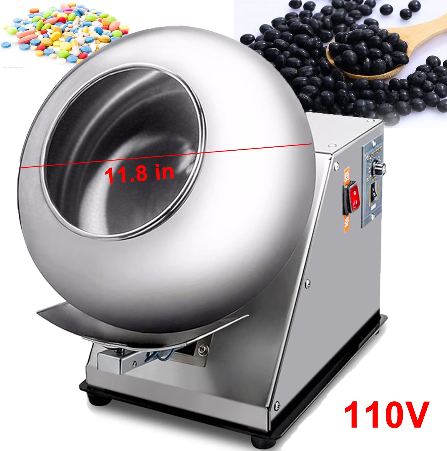 Professional Small Nuts Sugar Peanut Chocolate Candy Coating Machine 110V New