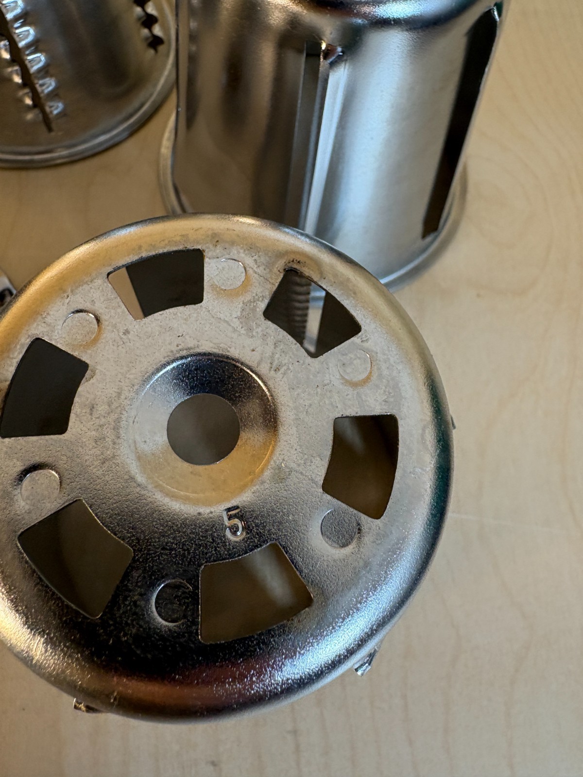 Vintage Electric Slicer Shredder Cones Set 1–5 w/ Drive Hub | Metal