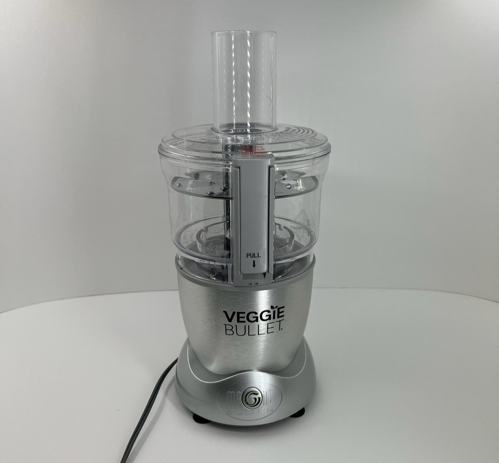Magic Bullet Veggie Bullet Electric Food Processor Motor and Top Silver Color