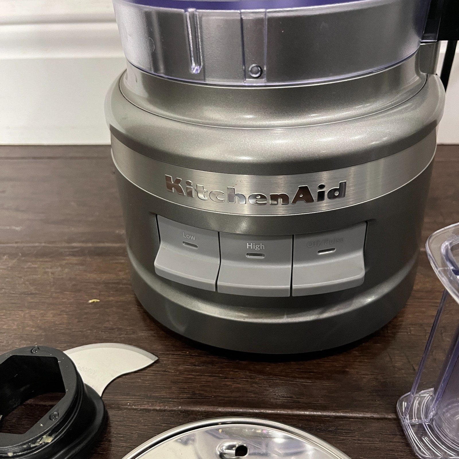 Kitchen Aid Food Processor E105402 3.5 cup capacity Silver multiple blades Works