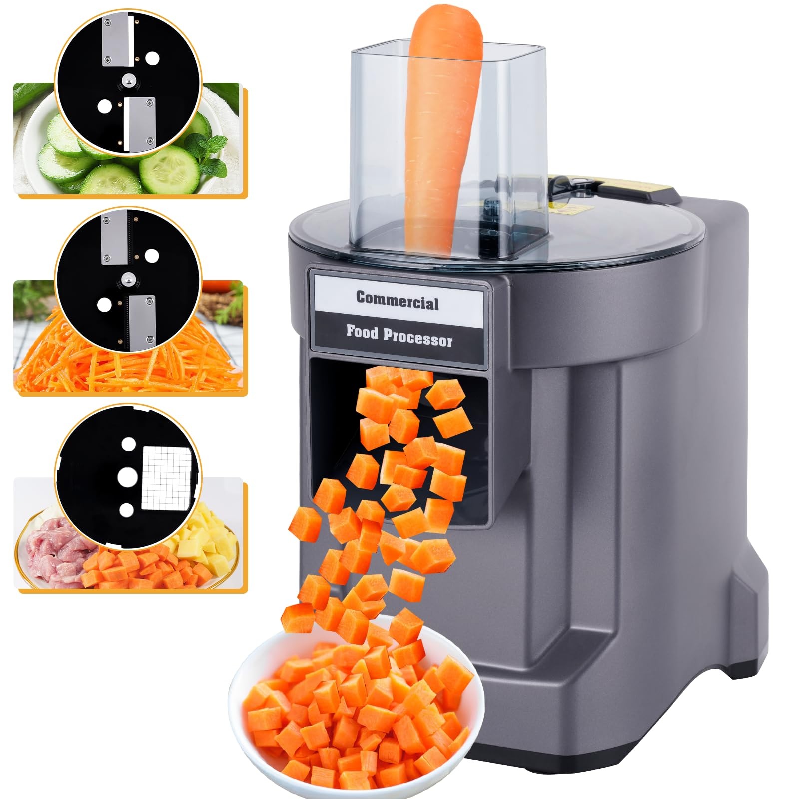 Commercial Vegetable Dicer Chopper 3 IN 1 Food Processor Automatic Potato Sli…