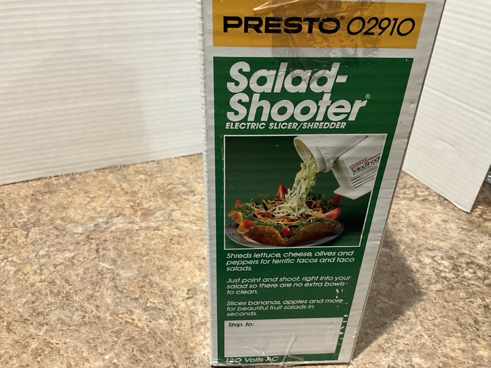 Presto 02910 SaladShooter Electric Food Slicer Shredder 120V AC New