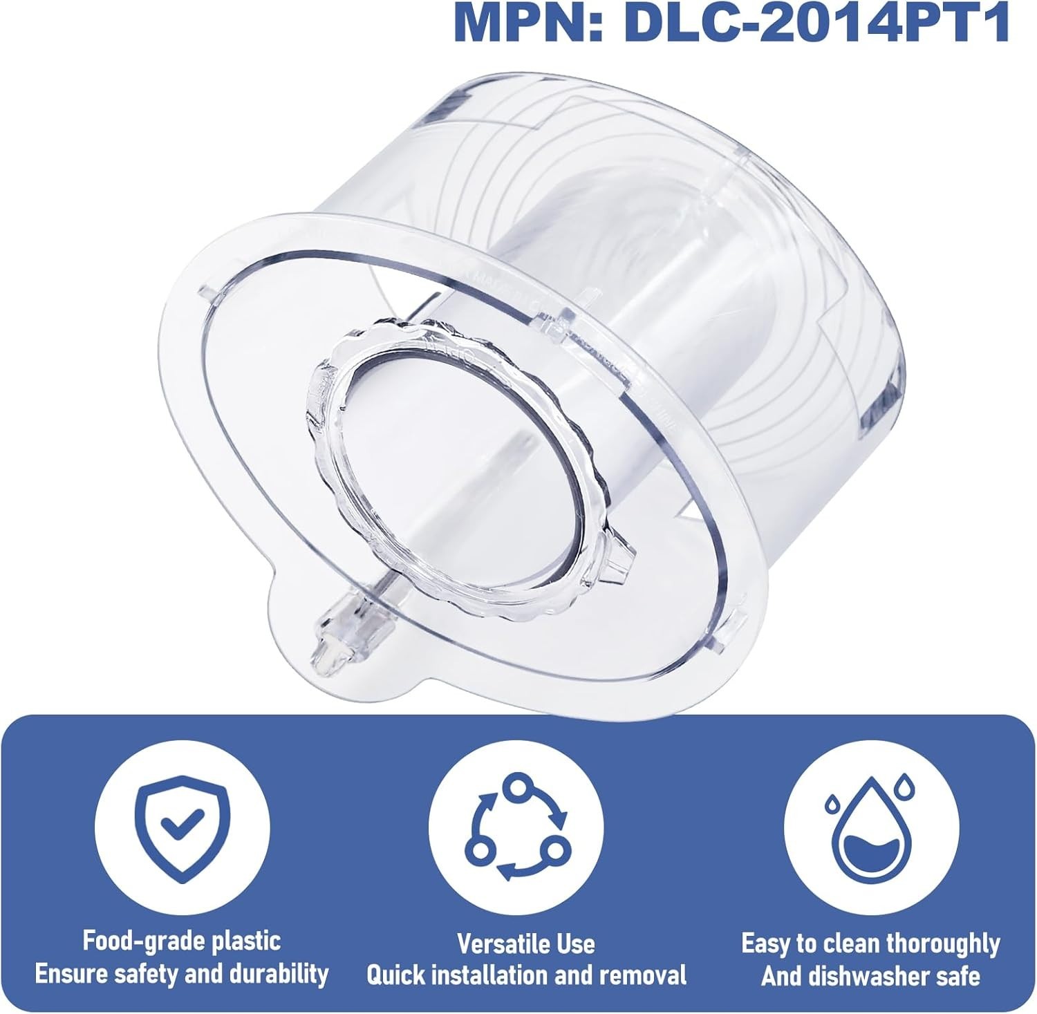 Large & Small Food Processor Pushers Set – 14-Cup Capacity & Dishwasher Safe