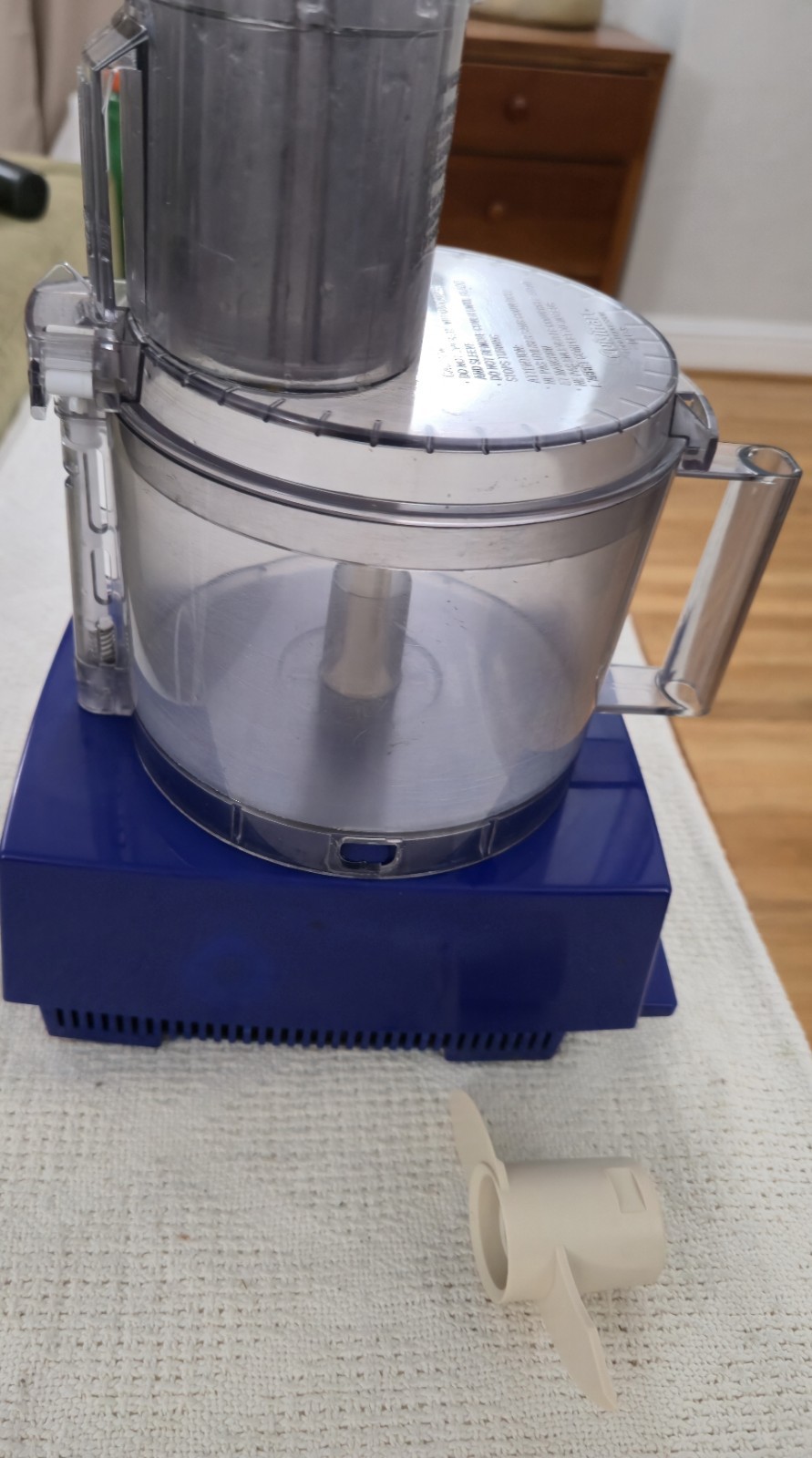 RARE BLUE Cuisinart Deluxe 11 Food Processor Bowl Chute Base Not Working!