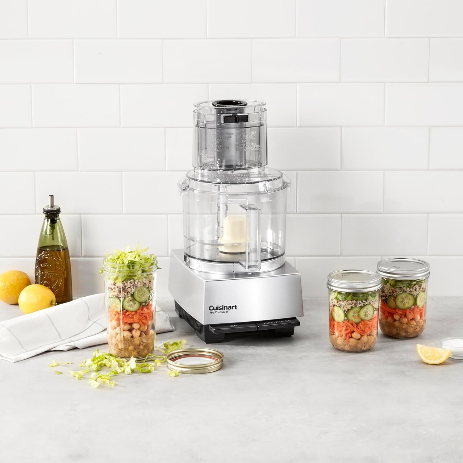 11-Cup Food Processor Slicing Shredding Discs Electric Chopper Chrome DLC-8SBCYP