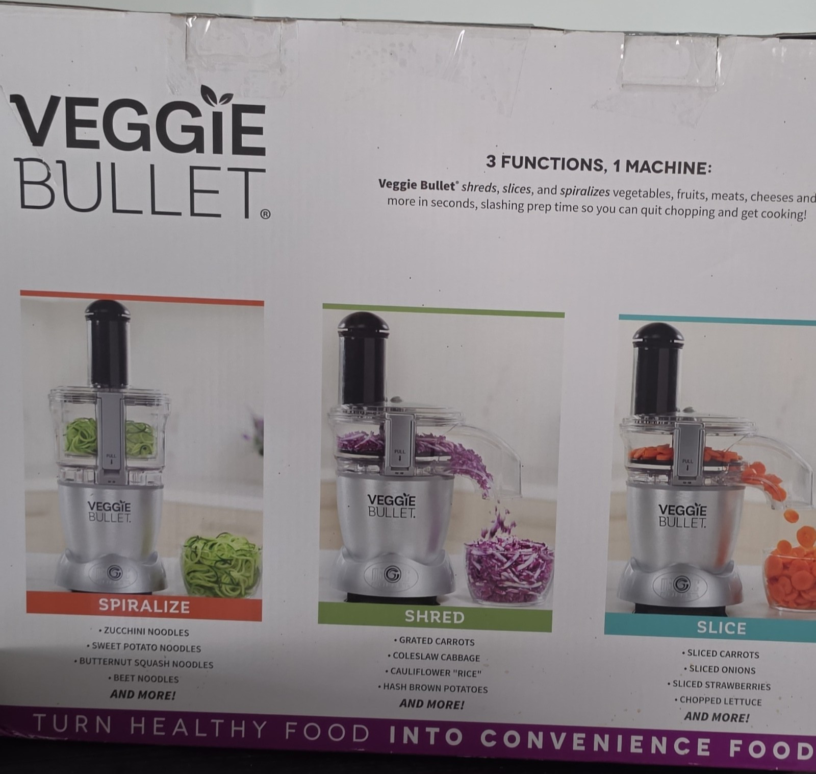 Veggie Bullet 12-Piece Full-Size Food Processor Slicer Shredder Spiralizer Set