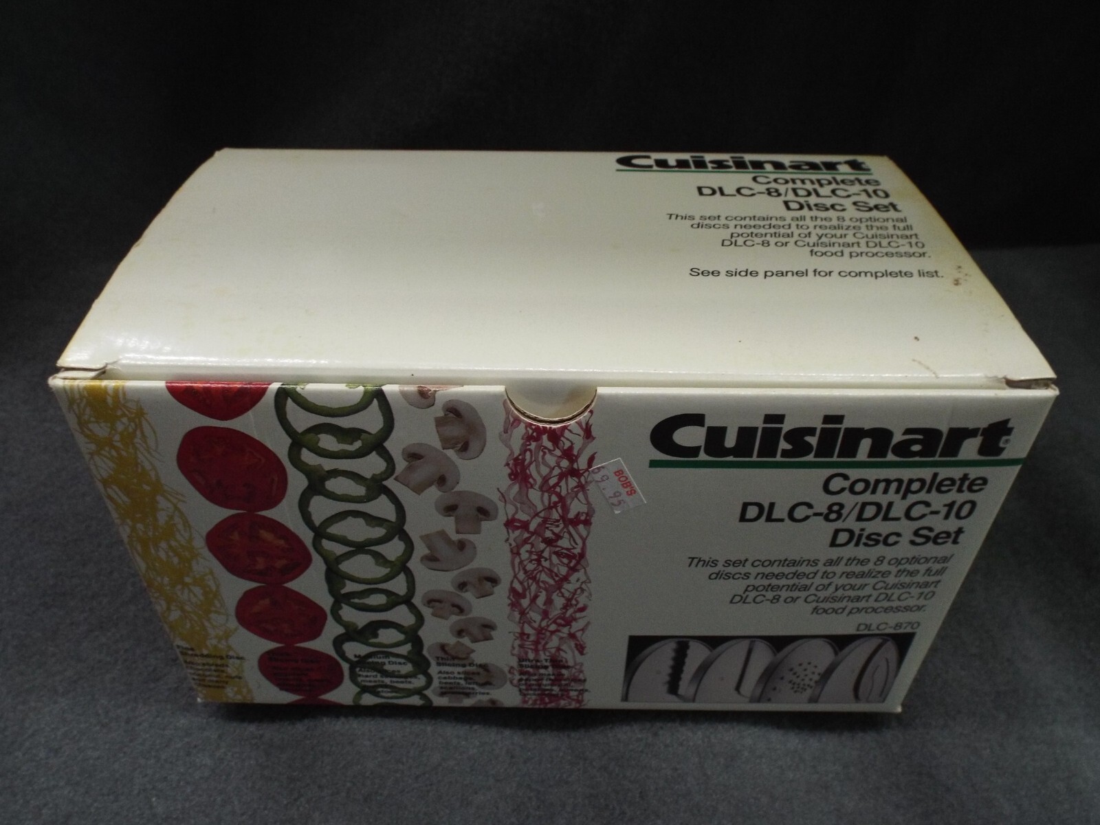 NOS Cuisinart DLC-8-10 Food Processor Disc Set Blades Attachment Book Vintage 80