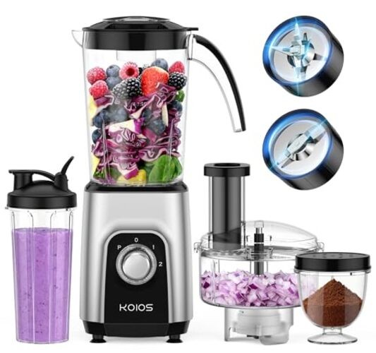 Blender/Food Processor Combo Max 1000W, 4 in 1 34oz Pitcher, 22oz Blending