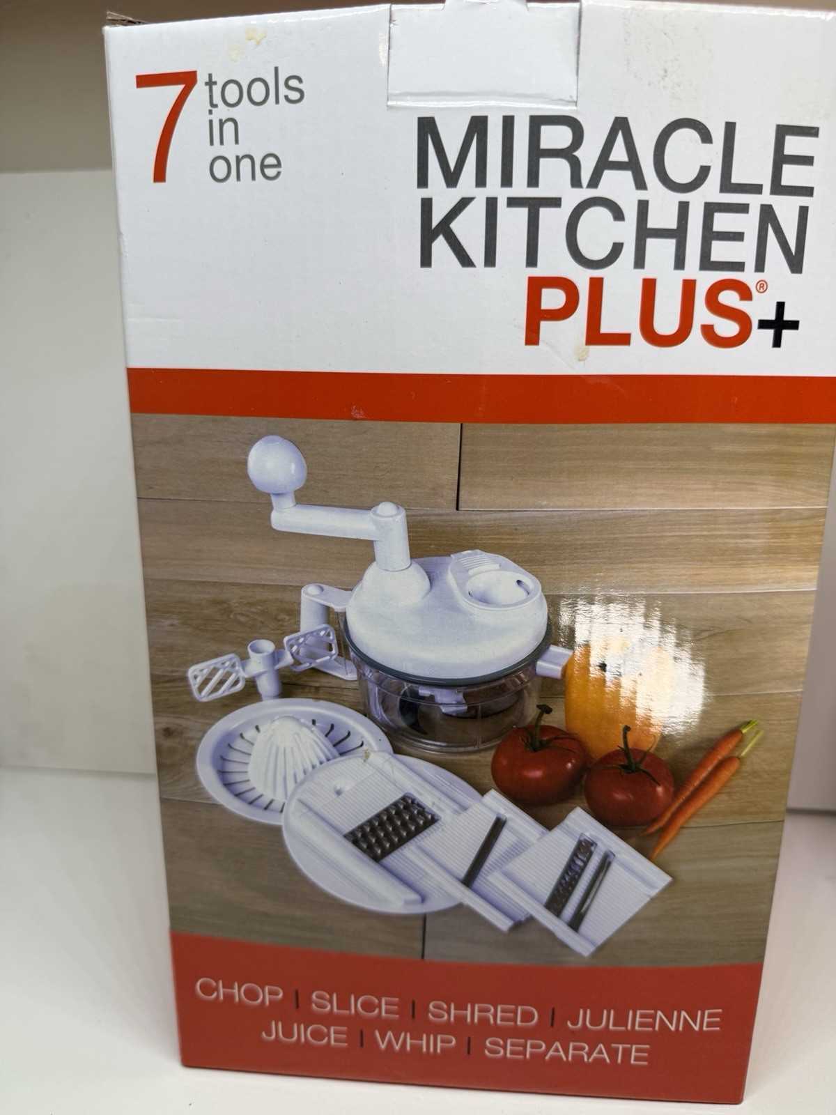Miracle Kitchen Plus 7-in-1 Manual Food Processor Chop Slice Shred Juice Whip