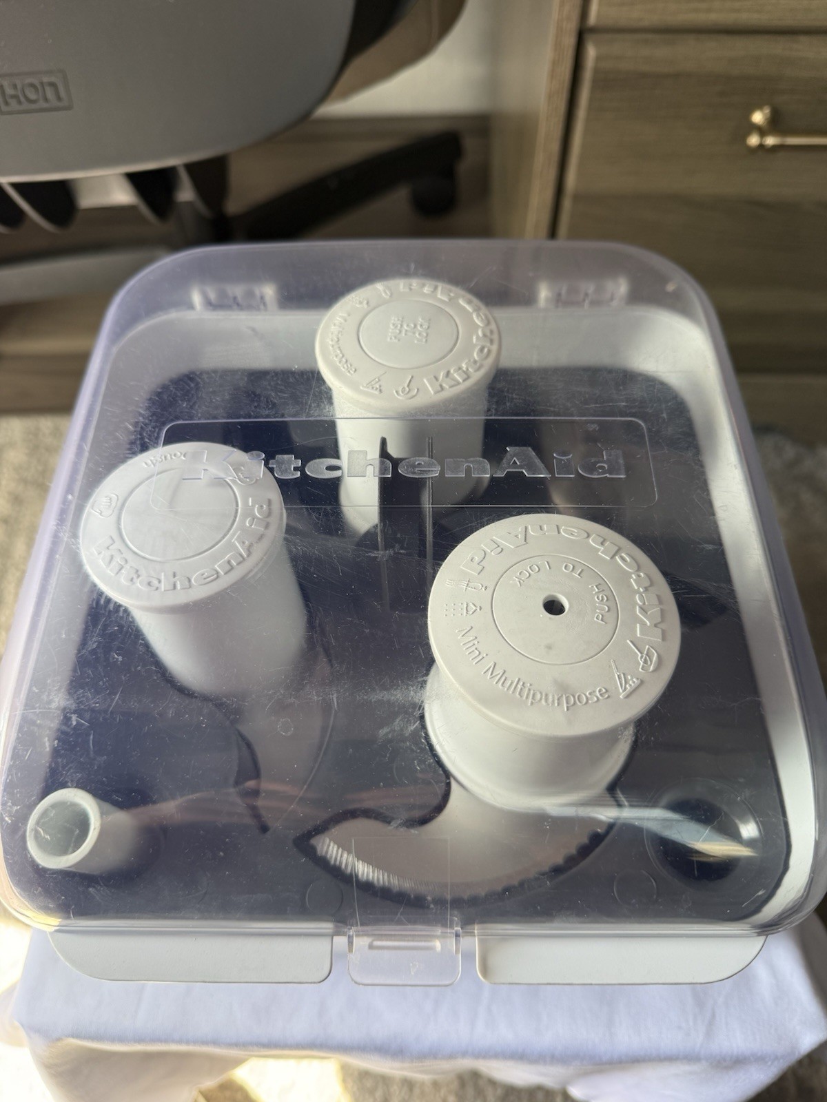 KitchenAid KSM2FPA Food Processor Attachments Blades Replacement w/ Storage Case