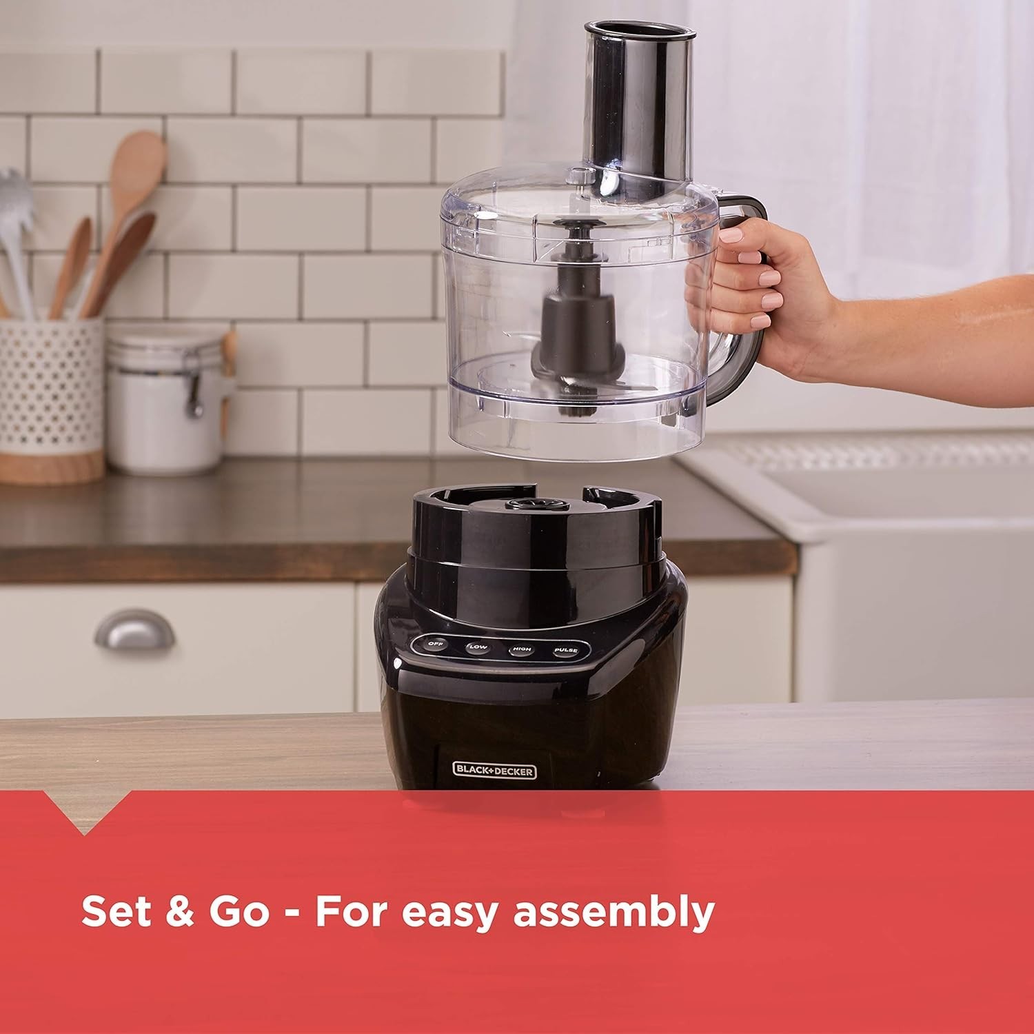 3-in-1 8-Cup Food Processor Stainless Steel S-Blade Touch Controls Black