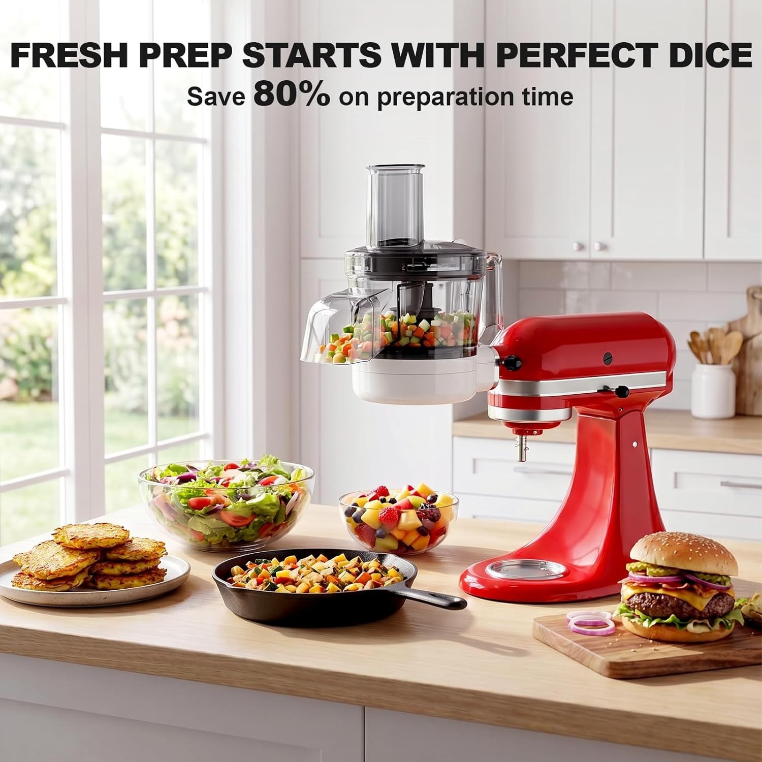 Efficient 5-in-1 KitchenAid Food Chopper and Dicer with Quick Cleanup & Storage