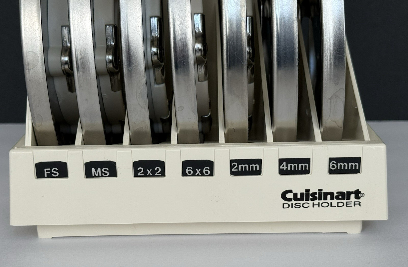 Vintage Cuisinart DLC-8 (7) Disc Set & Holder Made Japan DLC-834 837 836