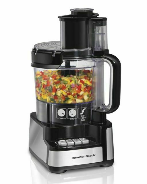 Hamilton Beach 70725A 12 cup Full-Size Food Processor – Black/Silver