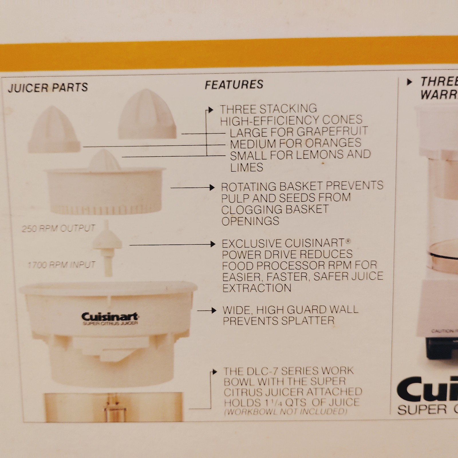 NEW UNUSED Cuisinart DLC-056 Super Citrus Juicer Attachment DLC-7 Series