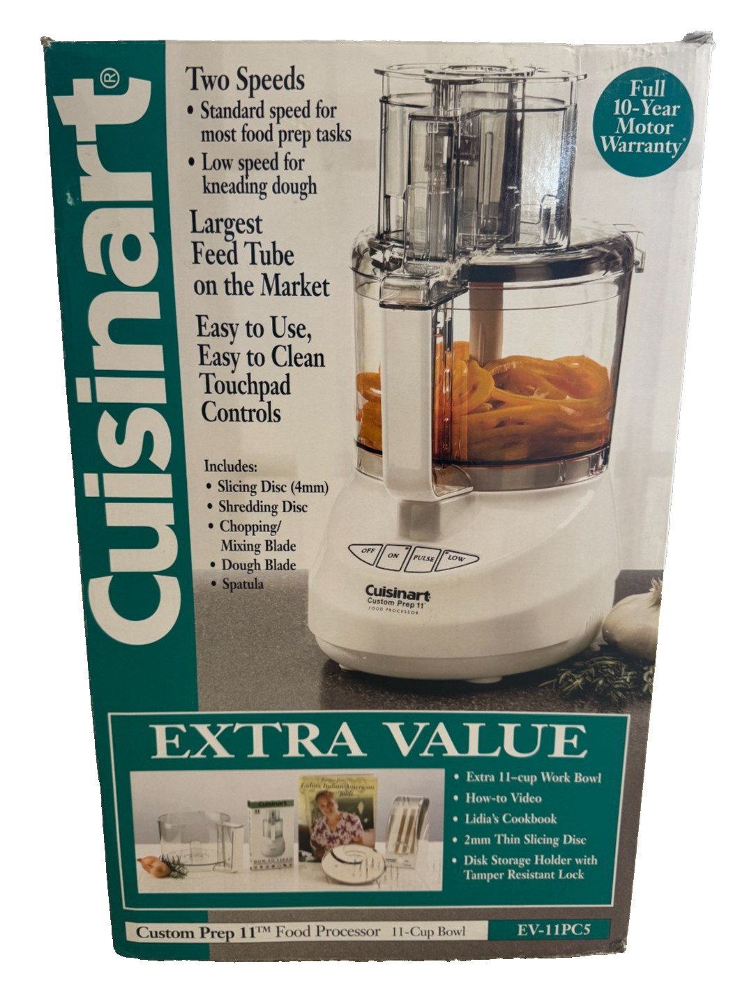 Cuisinart food processor 11 cup WITH extra 11 cup work bowl! Never used, in box!