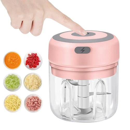 Electric Mini Garlic Chopper, 250ML USB Food Chopper Mincer, Vegetable Onion.