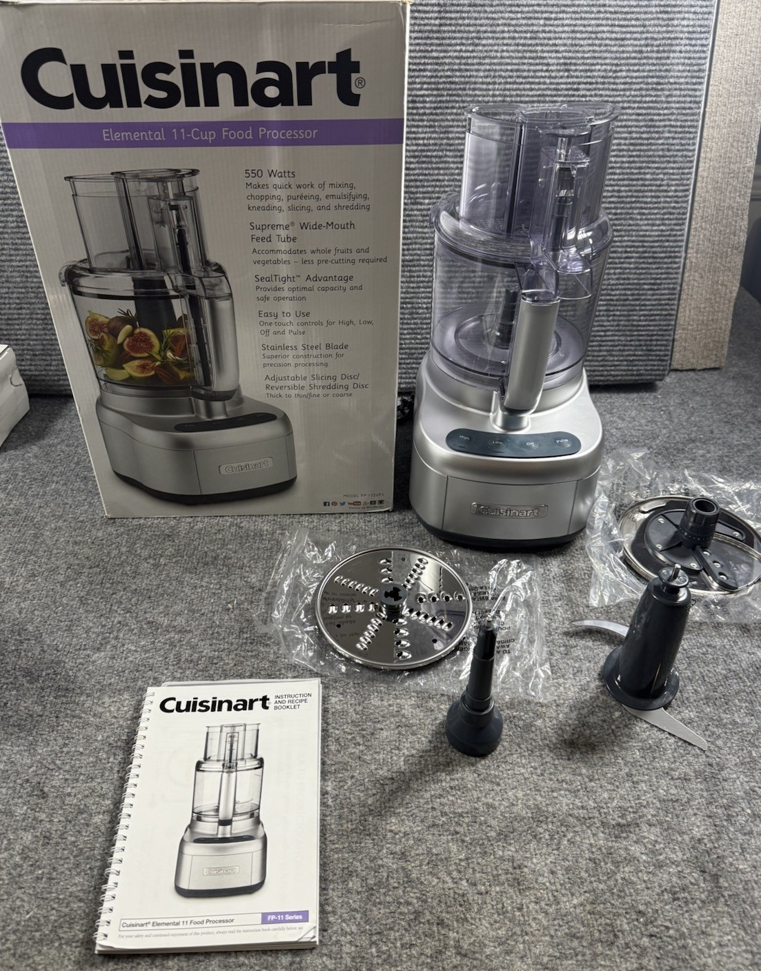 New Cuisinart FP-11SVP1 Elemental Collection 11 Cup Food Processor /Silver