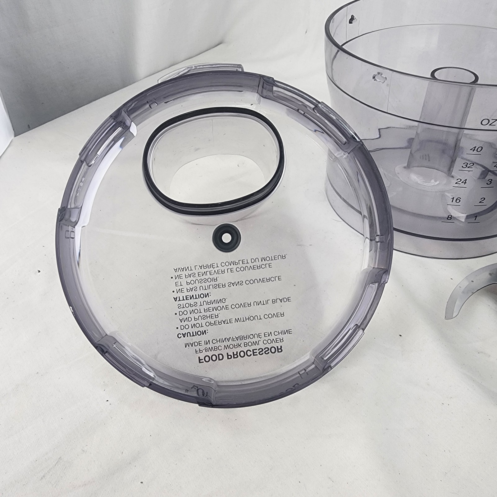 Cuisinart 5-Cup Food Processor FP-8 Clear Work Bowl, Lid, & Chopper Blade Lot