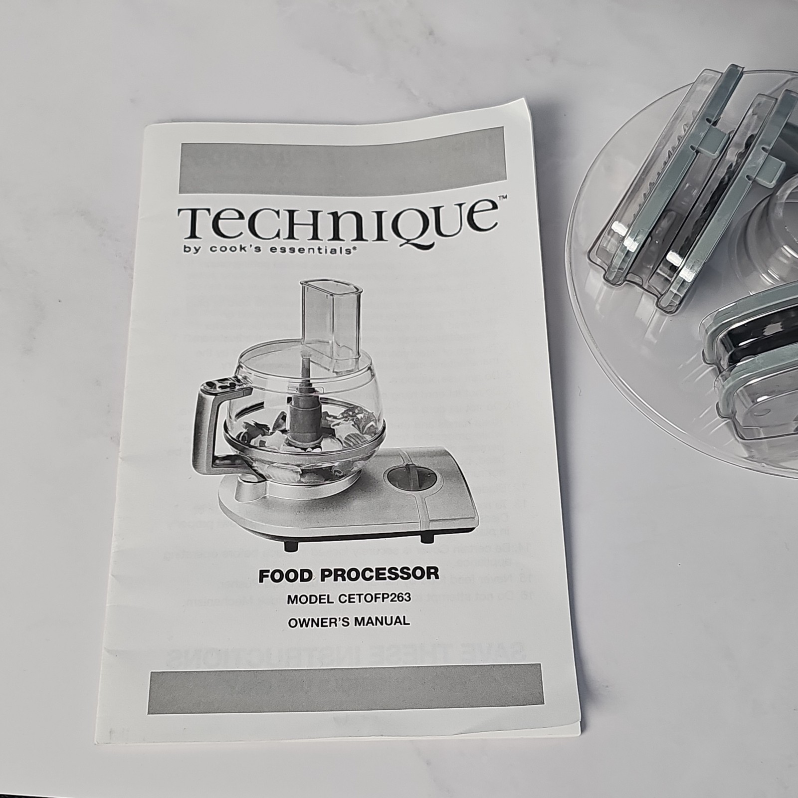 QVC Cook’s Essentials Food Processor Base with Parts Technique Model CETOFP263