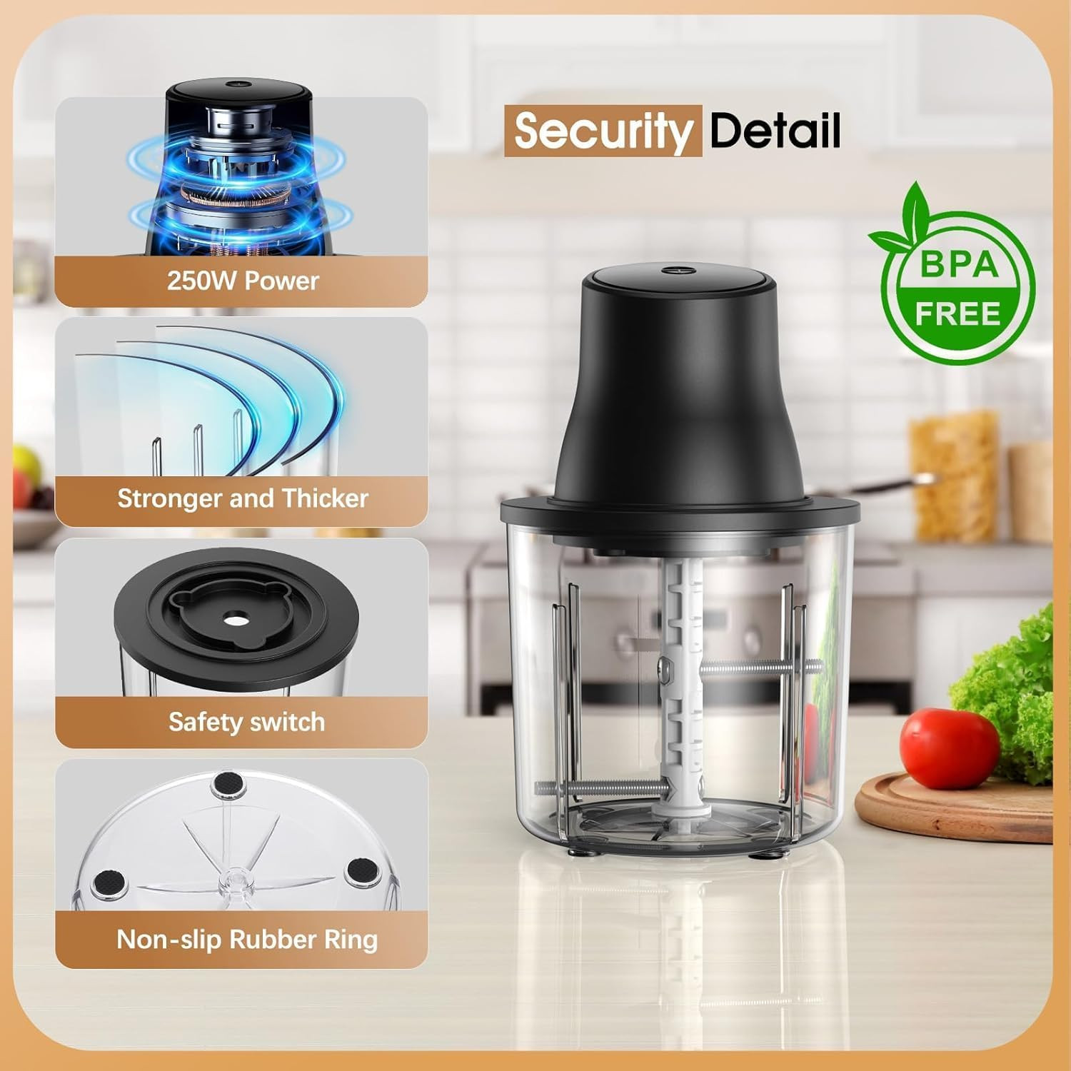 3-In-1 Upgraded Food Processor with Electric Chicken Shredder | 1.5L Bowls Veget