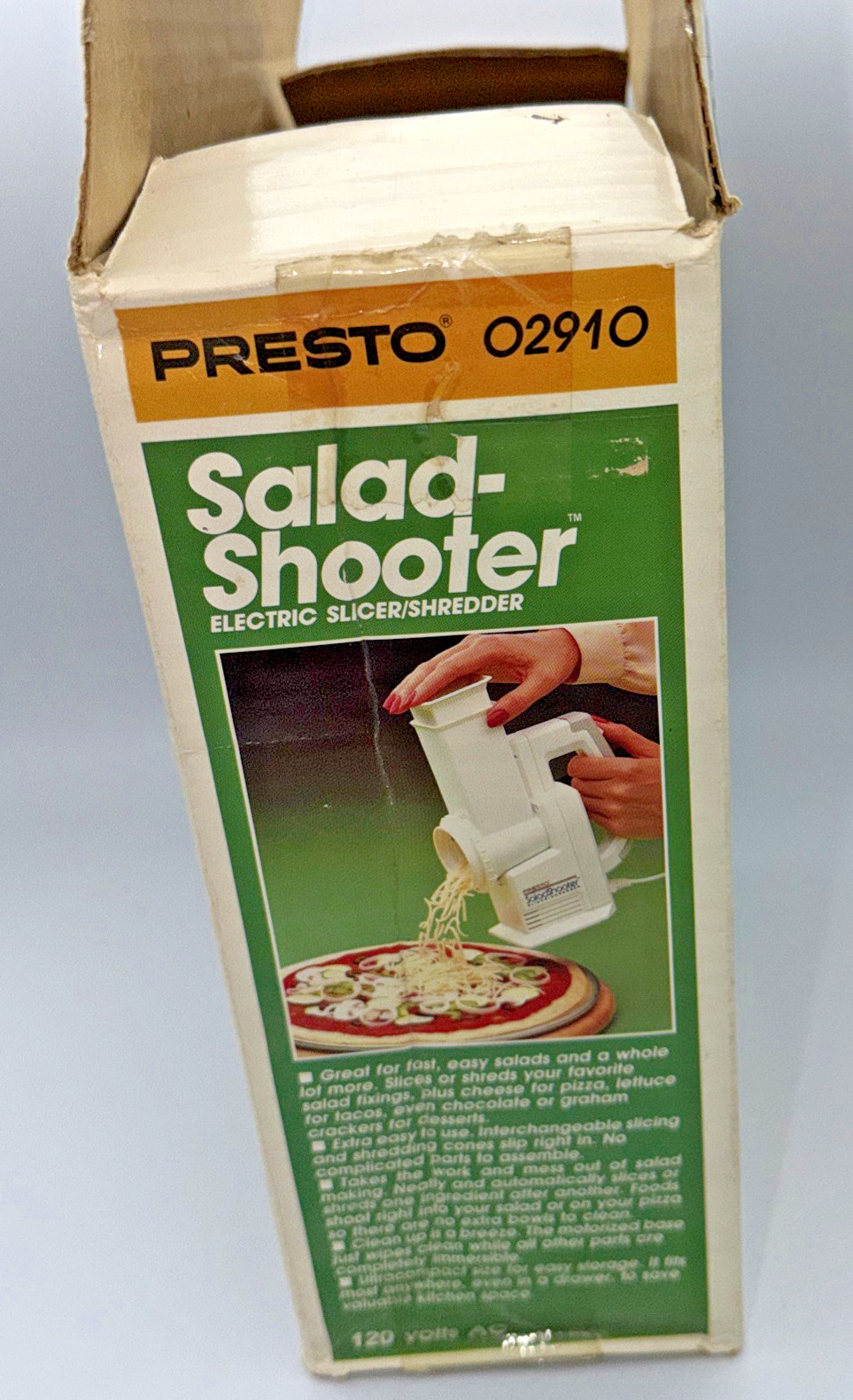 VINTAGE PRESTO SALAD-SHOOTER ELECTRIC SLICER SHREDDER MODEL 02910 CLEAN EUC