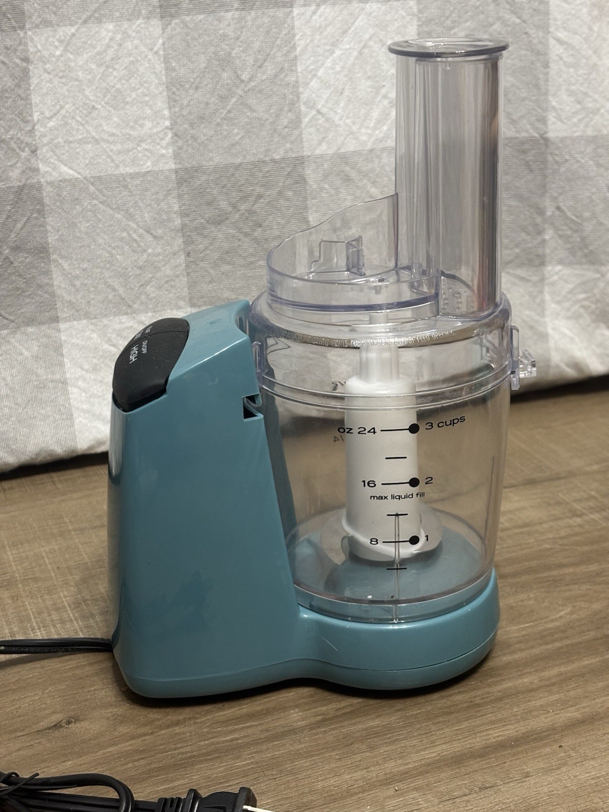 Food Network Blue 3 Cup Mini Processor/Chopper Work Bowl