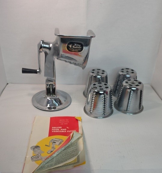 Vintage King Kutter Food and Vegetable Cutter Manual Food Processor w/ Cones