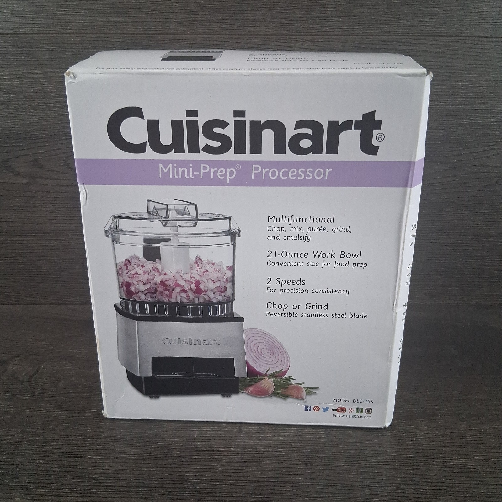 Cuisinart Mini Prep DLC-1SS Food Processor Black & Stainless 21 Oz Bowl
