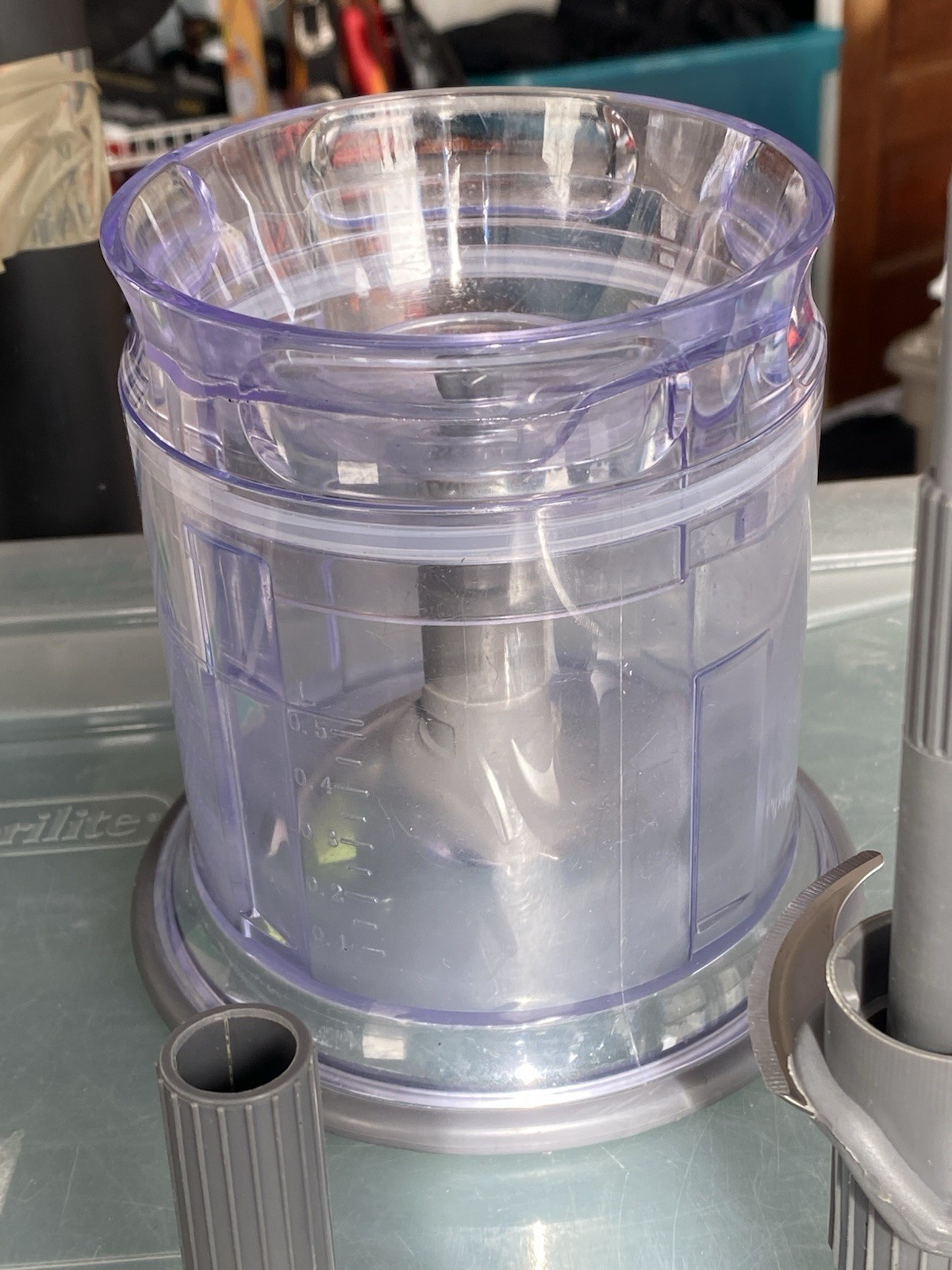 Ninja Food Processor Master Prep 16 oz 2 Cup Replacement Bowl Top Blades Blue