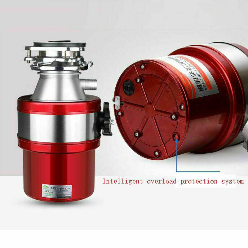 220V 1000ML Kitchen Food Waste Processor Disposer Garbage Disposal Crusher 370W