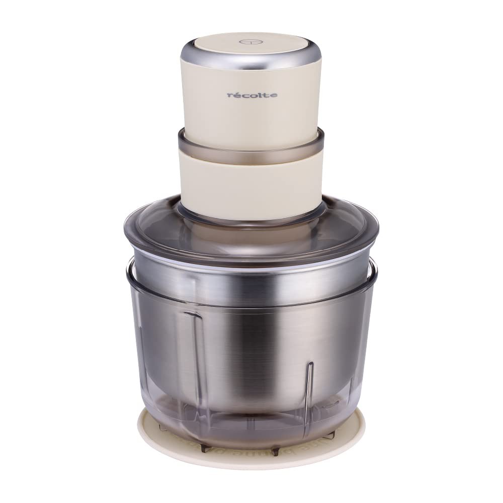 Recolte Food Processor Combo RCP-6 Cream White 7-in-1 Stainless Bowl