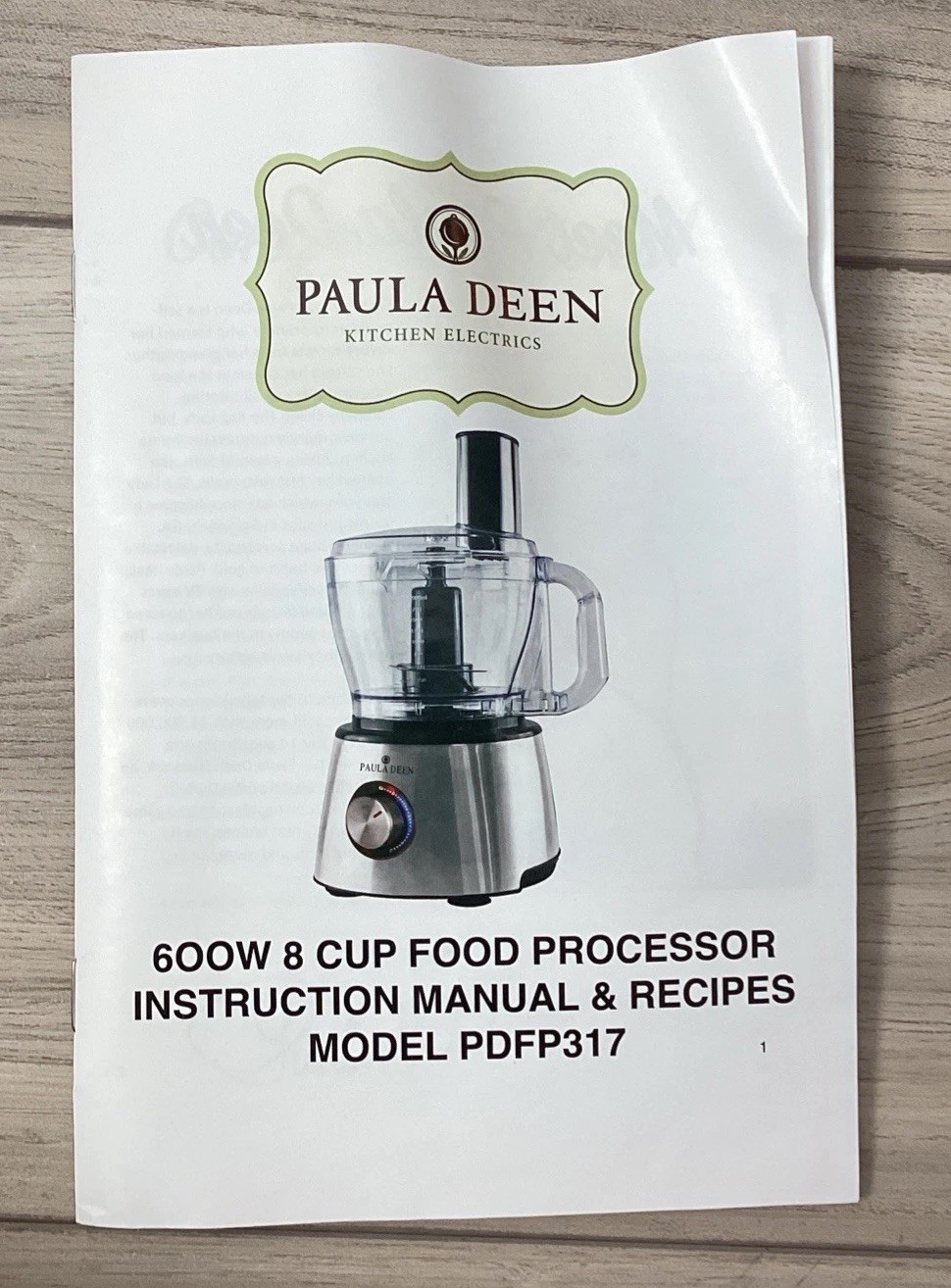 Paula Deen 600W 8-Cup Stainless Steel Food Processor Savannah Blue New Open Box