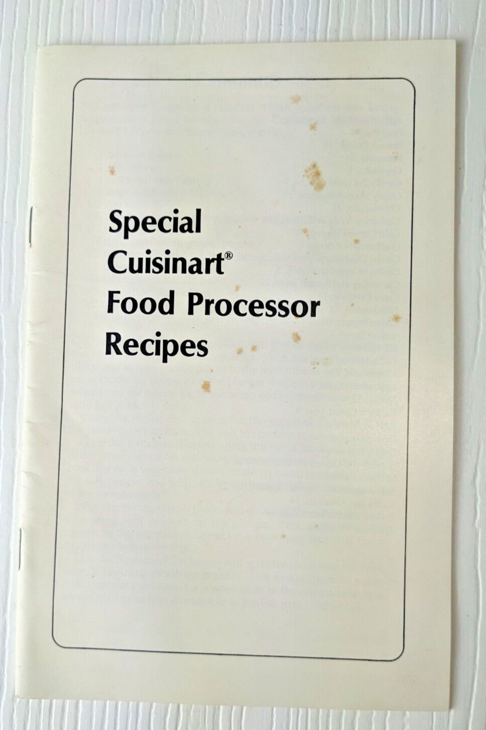 Special Cuisinart Food Processor Recipes DLC-8E + Recipe Booklet 28 Pg 1976 1979
