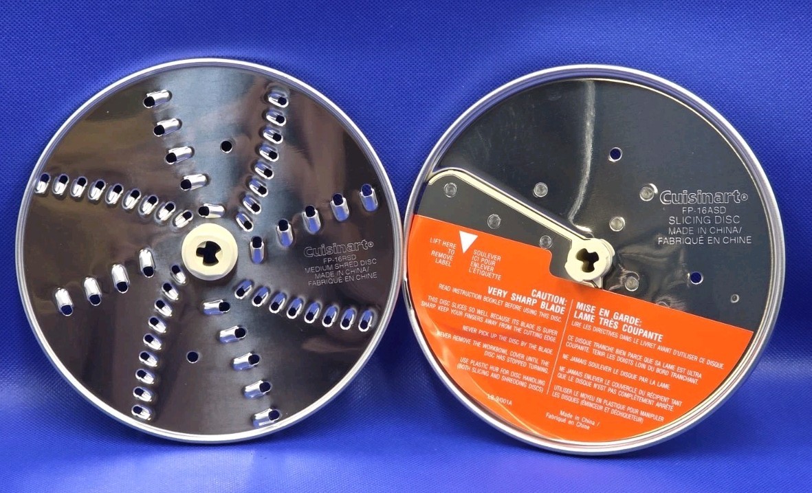 CUISINART Med/Fine Shred Disc FP-16RSD & Adjustable Slicing FP-16ASD ~Lot 2