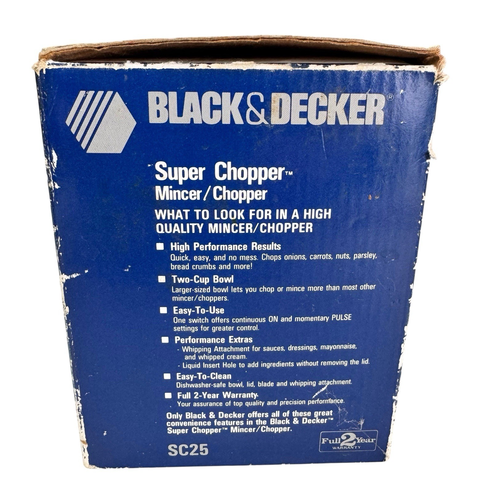 Black & Decker Super Chopper SC-25 120V 60W Food Processor White