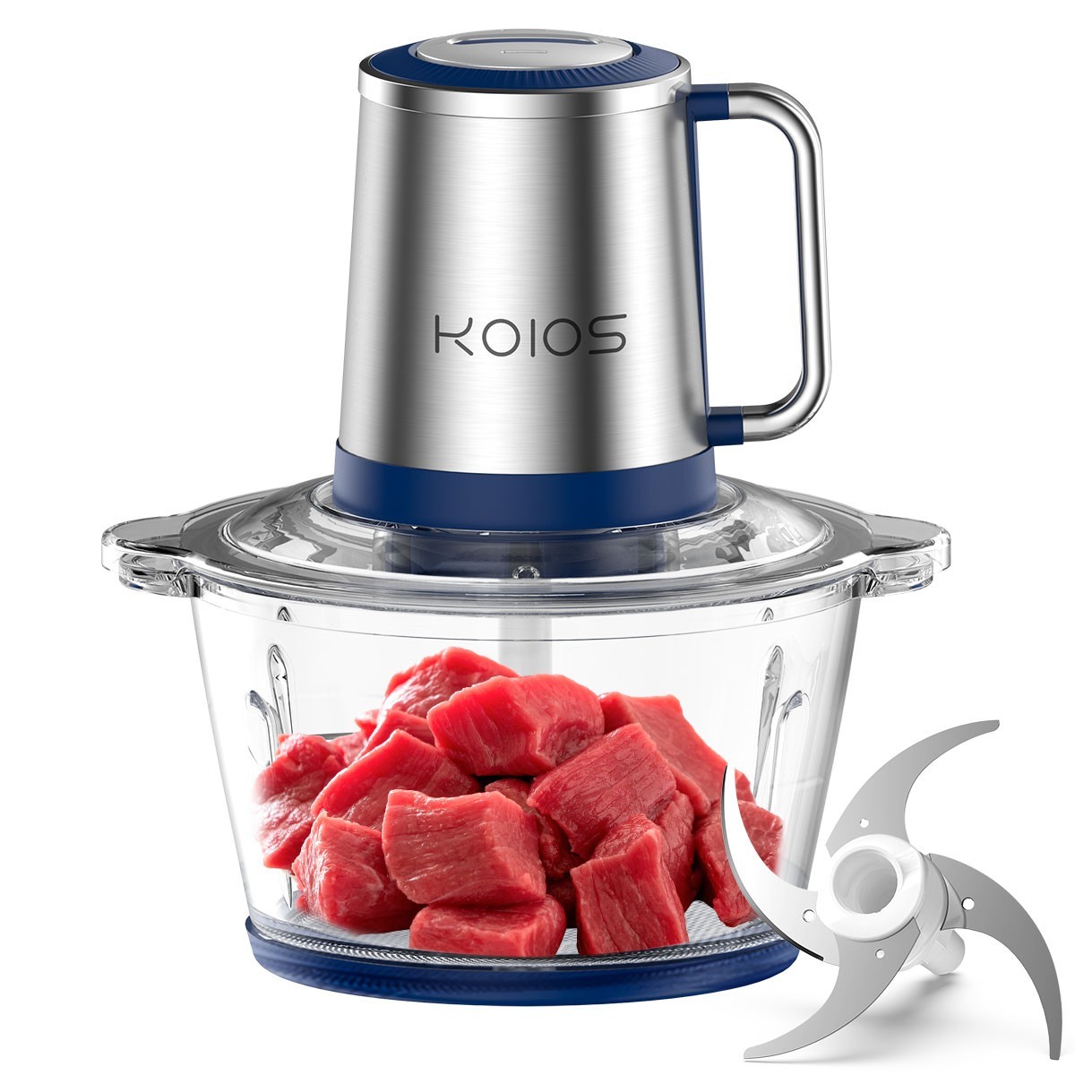 500W Electric Food Chopper Electric Stainless Steel Processor Meat Grinder Mixer
