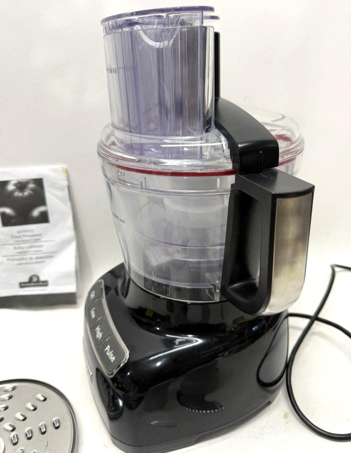KitchenAid KFP0922OB Onyx Black 9-cup Food Processor, Complete set, Good Working