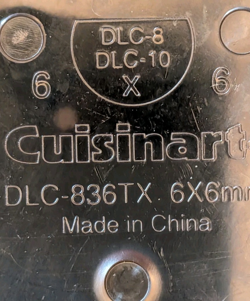 Cuisinart Kitchen DLC-10 Accessories 5 Disc & 3 Other Parts with Instruction