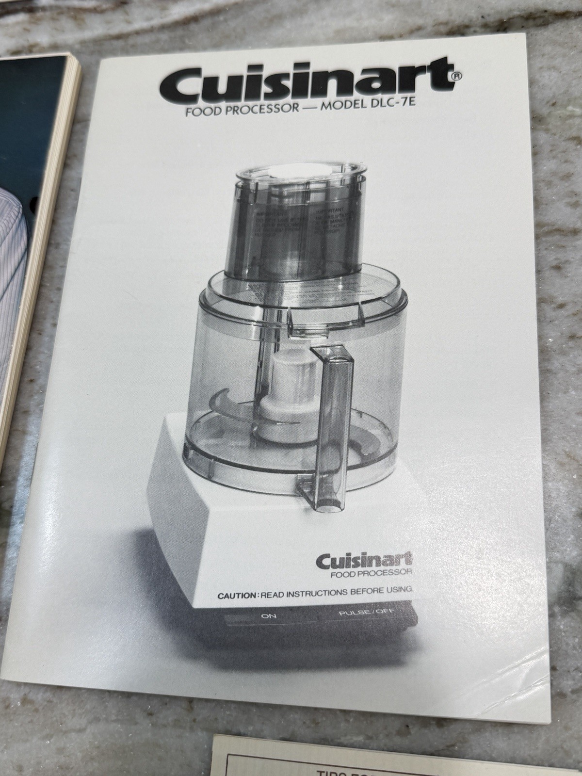 Vtg Cuisinart Food Processor DLC-7e Manual Recipes (Paperwork Only)Receipt 1986